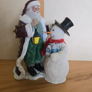 Vintage Thomas kinkade St Nicholas builds a snowman figurine