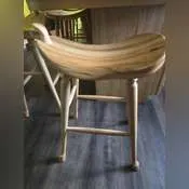Vintage Amish made natural hickory western saddle bar stool