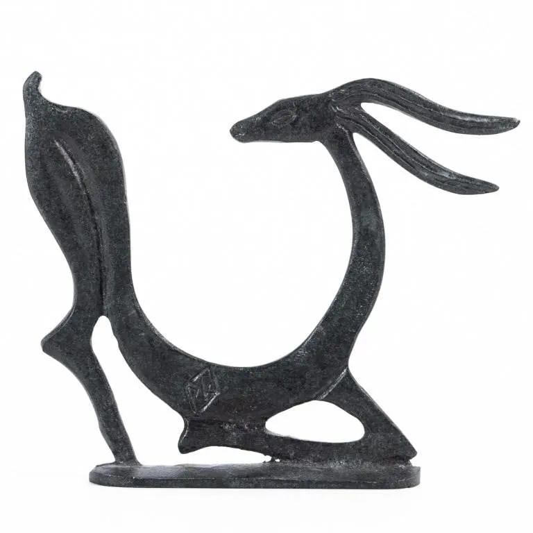HAND MADE BRONZE GREEK DEER SCULPTURE