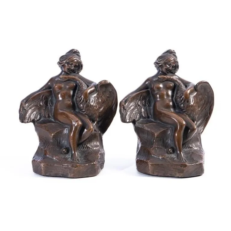 SIGNED S. MORANI "LEDA & THE SWAN" BOOKENDS