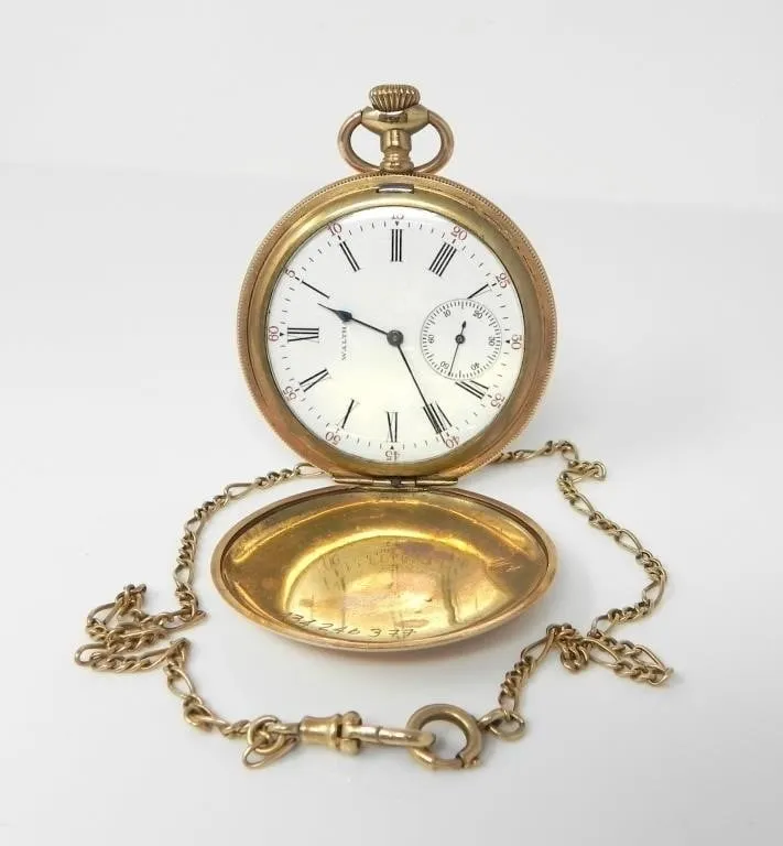 WALTHAM G/F POCKET WATCH W/ 14KT GOLD CHAIN $1470