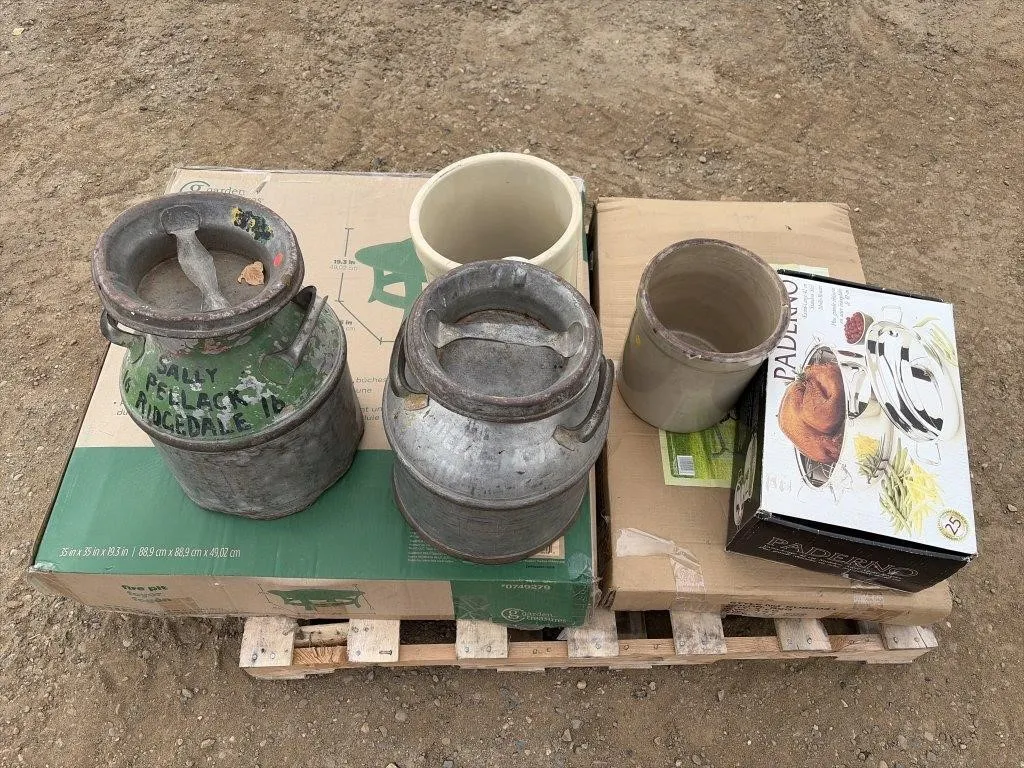 Pallet of Fire Pit, Hammock, Milk Jugs & More