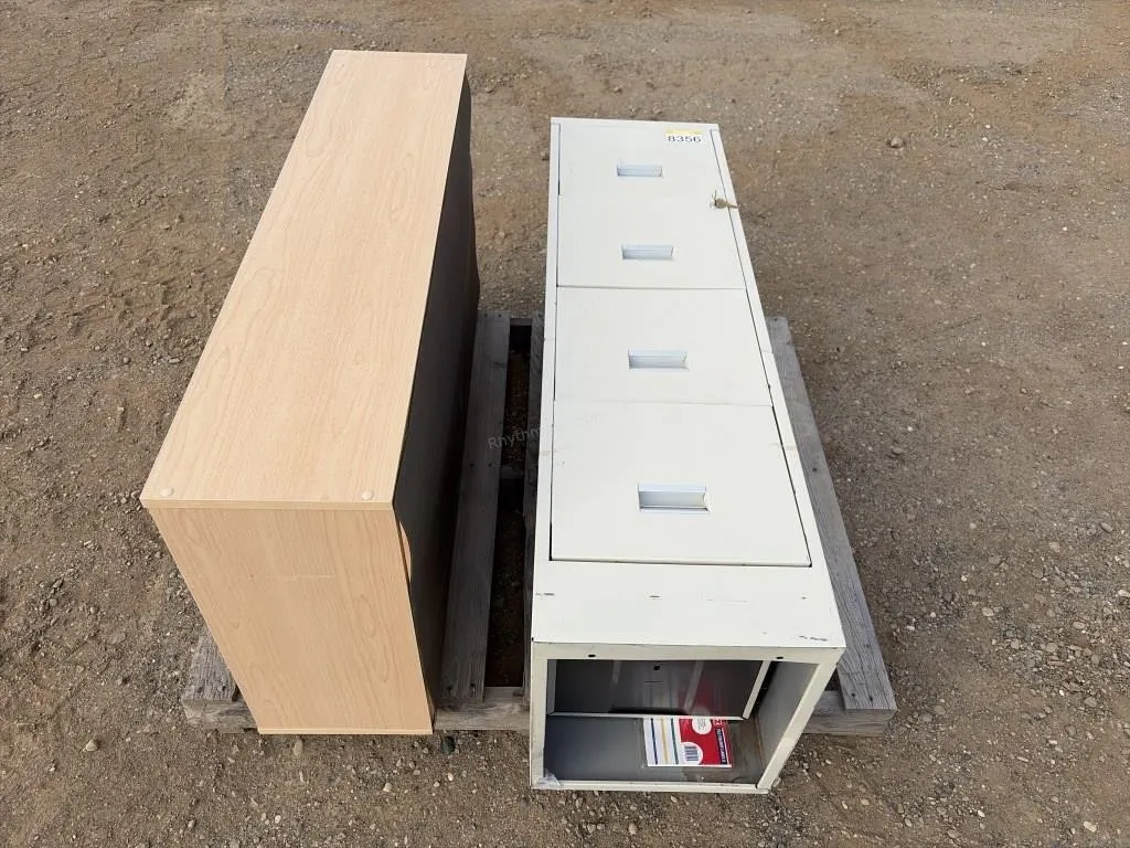 Four Drawer Filing Cabinets & Shelf