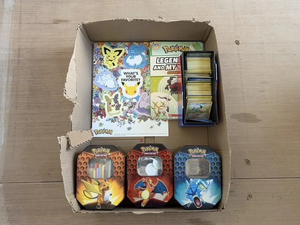 Box of Pokemon Cards & Items