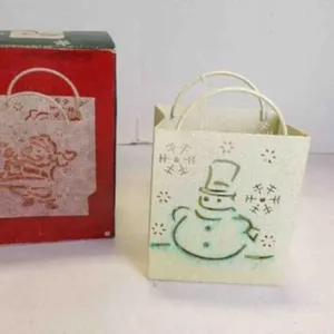 Glittery Snowman/Snowflakes X-Mas Luminary Holder