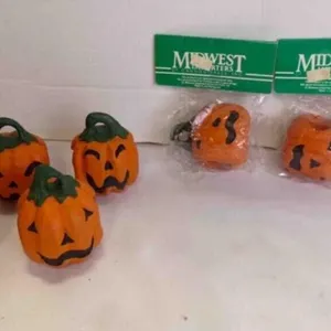 6 Wood Jack-O-Lantern Napkin Ring Holders