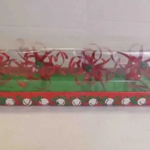 Vintage Set of 4 Red Curled Ribbon Napkin Holders