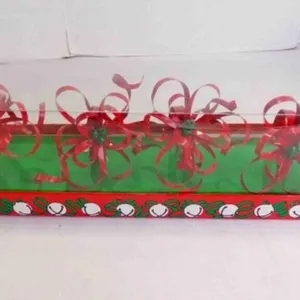 Vintage Set of 4 Red Curled Ribbon Napkin Holders