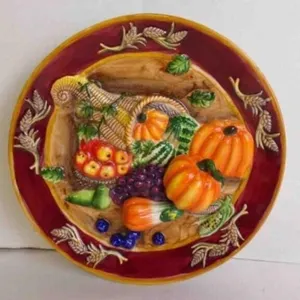 Vintage "Ganz" Bella Casa Fall Harvest Plate D�cor