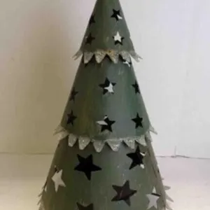 Rustic Tiered X-Mas Tree Candle Holder Table D�cor