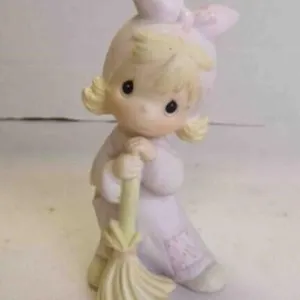 1980s Precious Moments "Broom" Porcelain Figurine