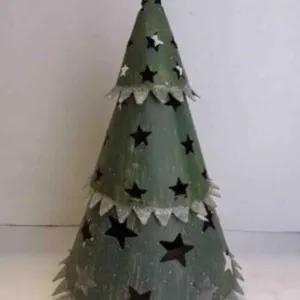 Rustic Tiered X-Mas Tree Candle Holder Table D�cor