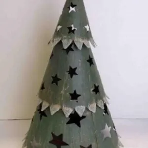 Rustic Tiered X-Mas Tree Candle Holder Table D�cor