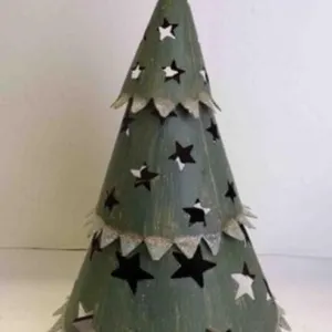 Rustic Tiered X-Mas Tree Candle Holder Table D�cor