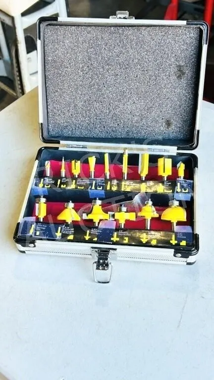 set of router bits in case