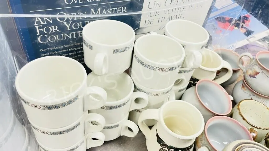 lot of pottery dishes & restaurant ware