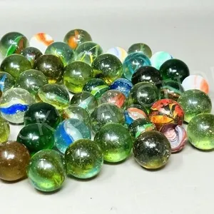 small bin of vintage large marbles