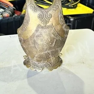 cast brass wall mount breast plate - 7" wide x 11"