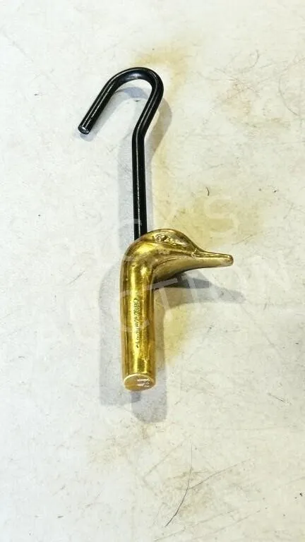 brass duck handle hook - 9" long