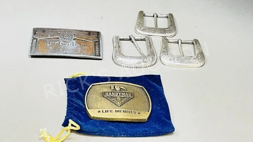 assorted men's belt buckles