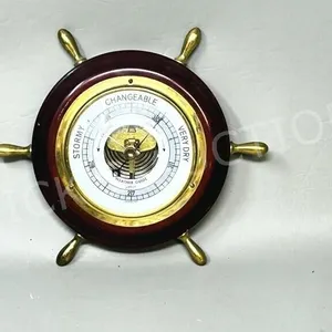 vintage German ship wheel barometer - 7"