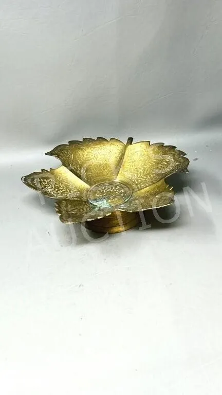 brass leaf bowl - 3" h x 9" wide