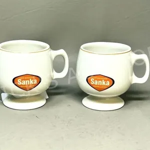 2 vintage Sanka instant coffee cups
