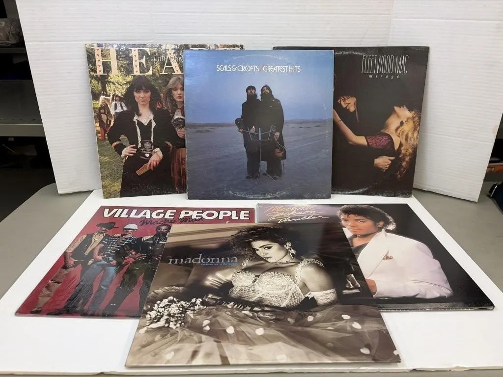 Records featuring iconic 1970s and 1980s artists