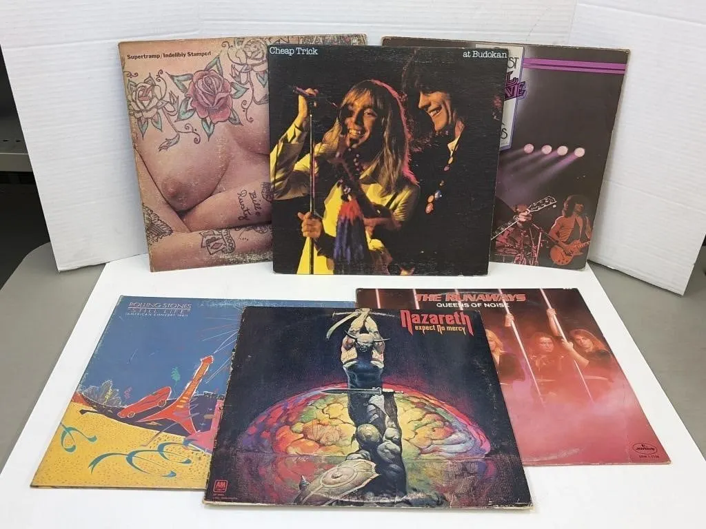 Classic rock vinyl records