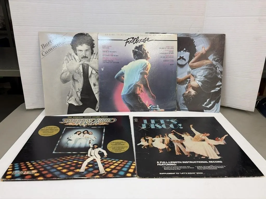 Five vintage vinyl record albums