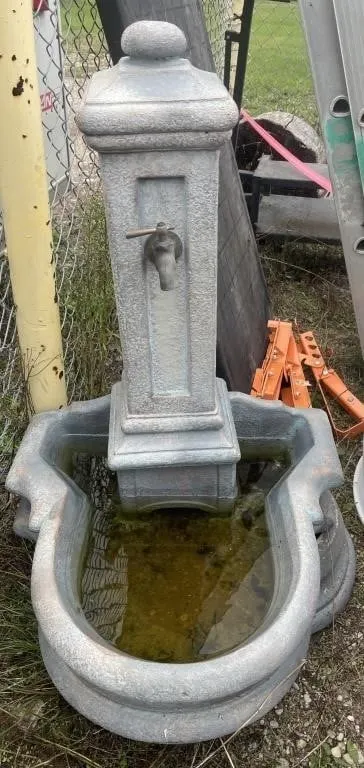Freestanding concrete garden fountain. No pump.