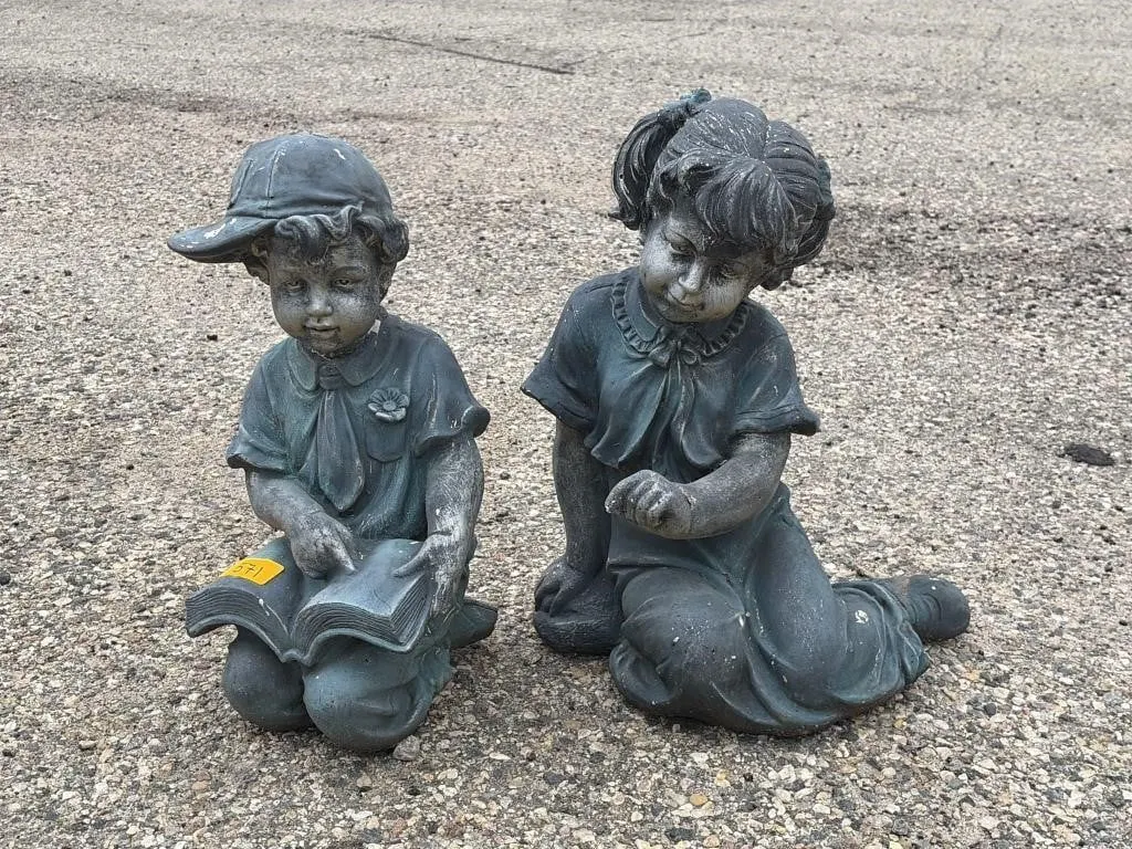 Boy and Girl Statue - 18/20 inches tall