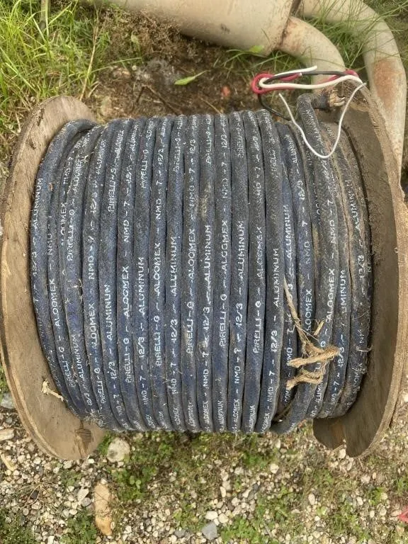 Open spool of Pirelli NMD-7 12/3 Aluminum Cable.