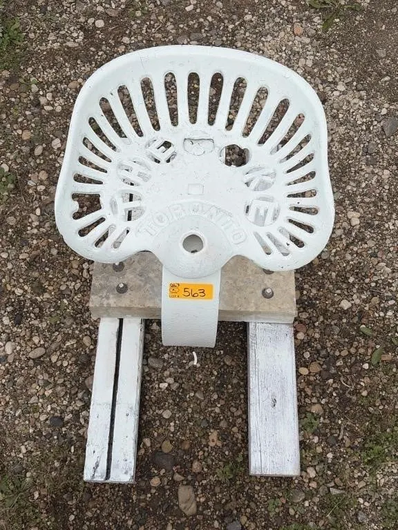 Vintage Tractor Seat on Base