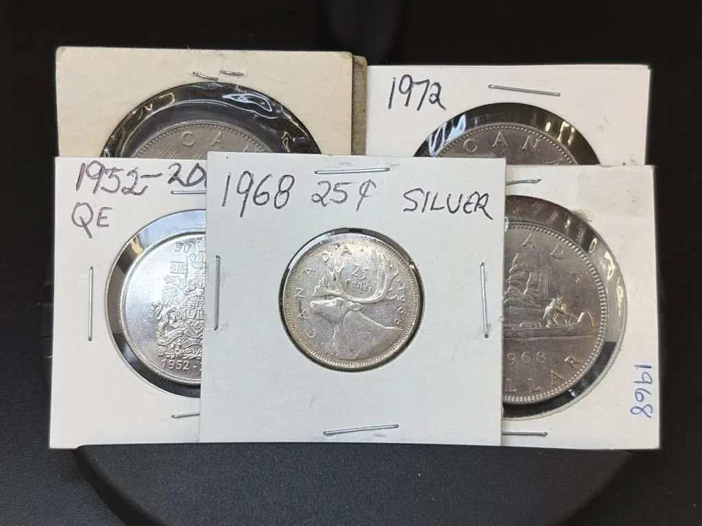 Scarce Silver 1968 25 Cents, 1952/2002 QE Rein 5
