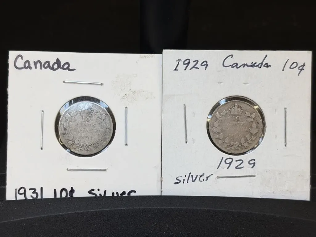 1929 and 1931 Silver 10 Cents