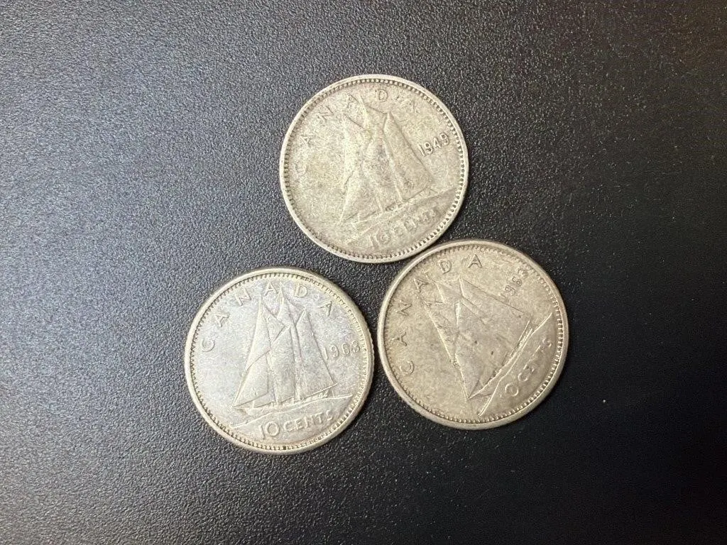3 Silver 10 Cents 1949/1953/1963