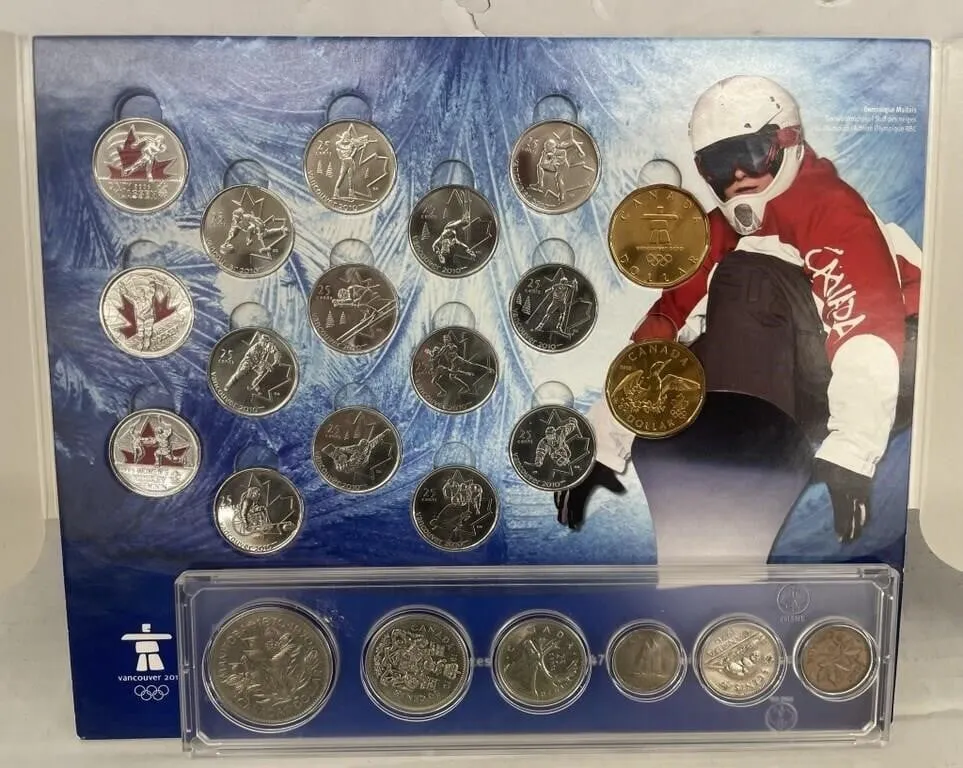 RCM Vancouver 2010 Olympics coin set on holder,