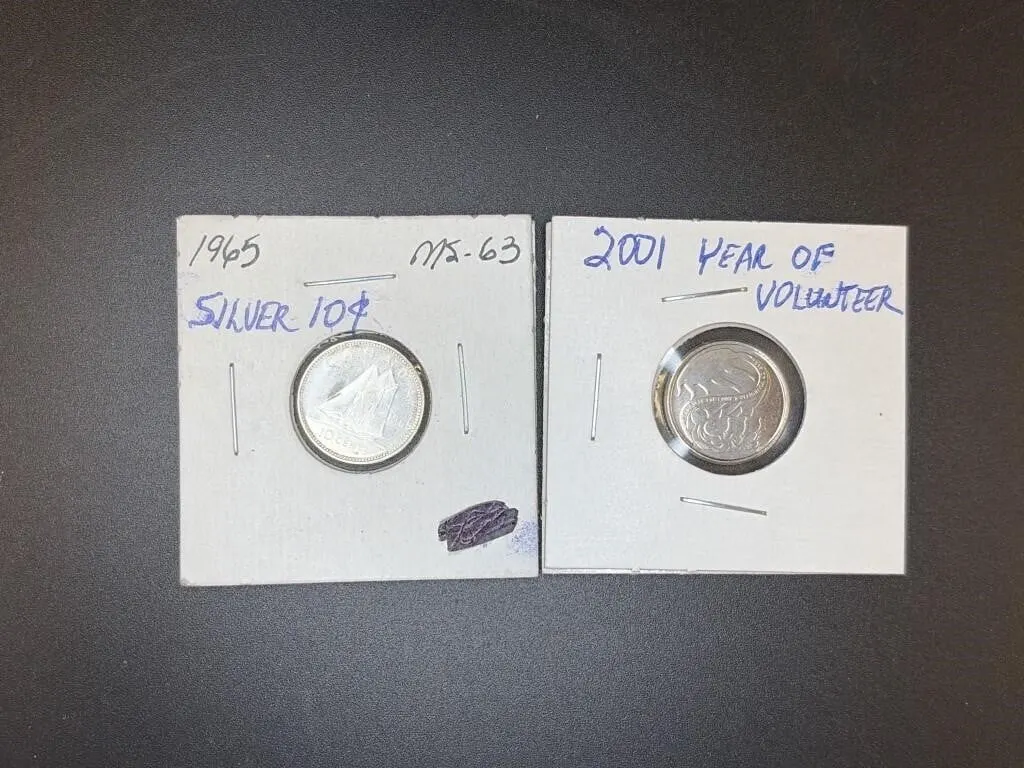 1965 Silver 10 Cents 2001 Year of Volunteer 10