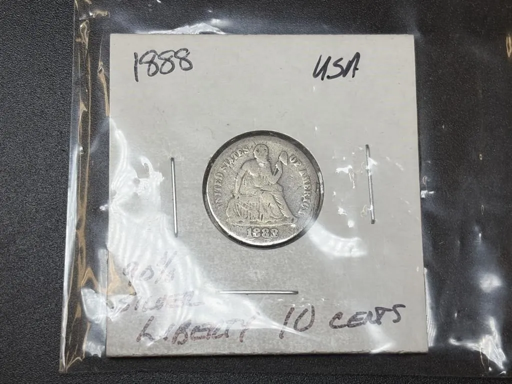 1888 US Seated Liberty Silver Dime