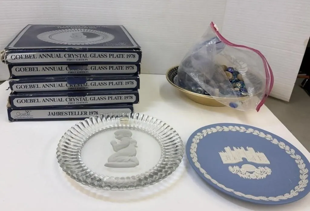 Goebel Annual Crystal Glass Plates, Dishes, Rocks