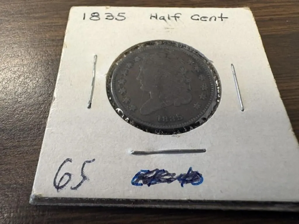 1835 HALF CENT