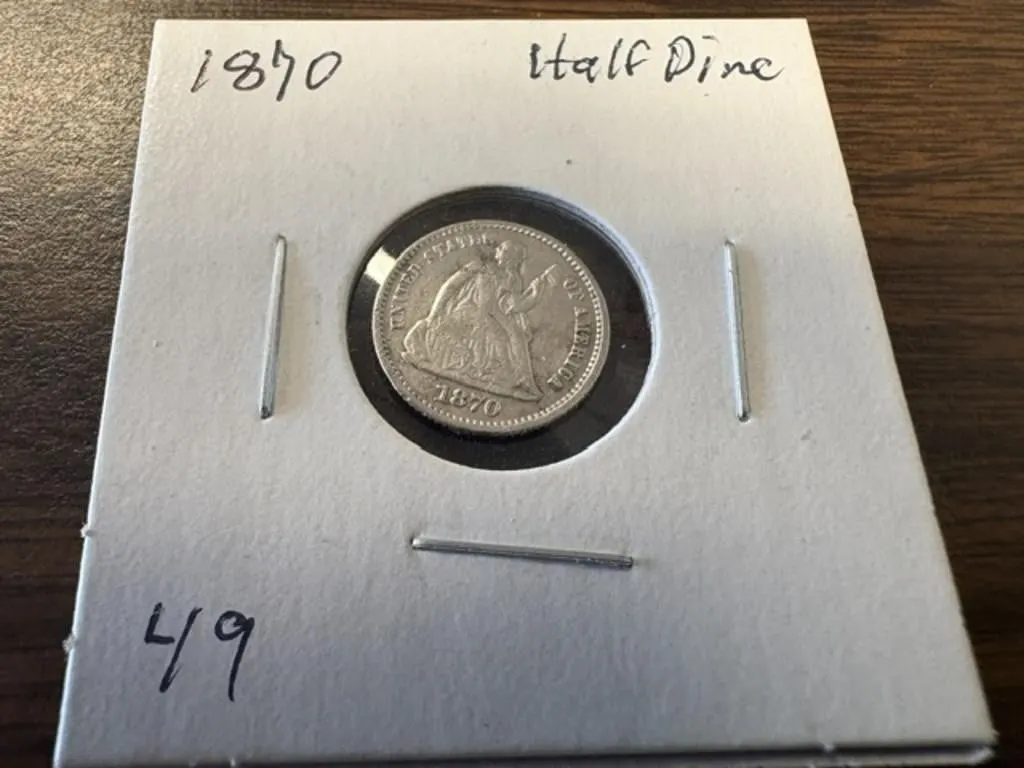 1870 SEATED LIBERTY HALF DIME