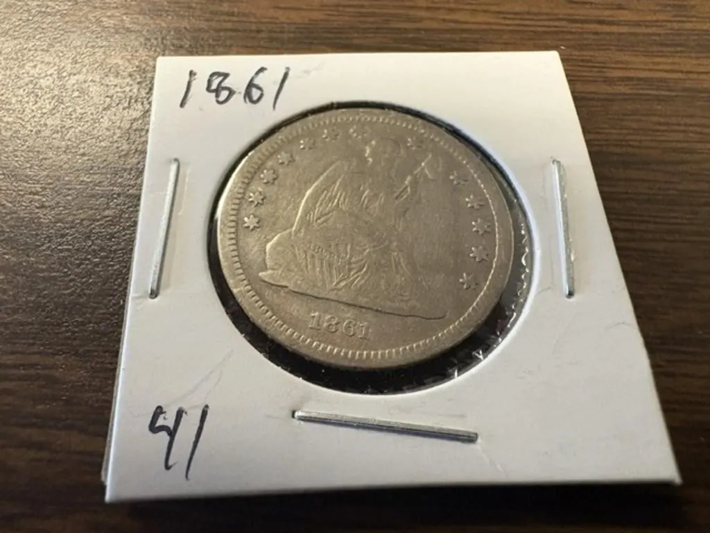 1861 SEATED LIBERTY QUARTER