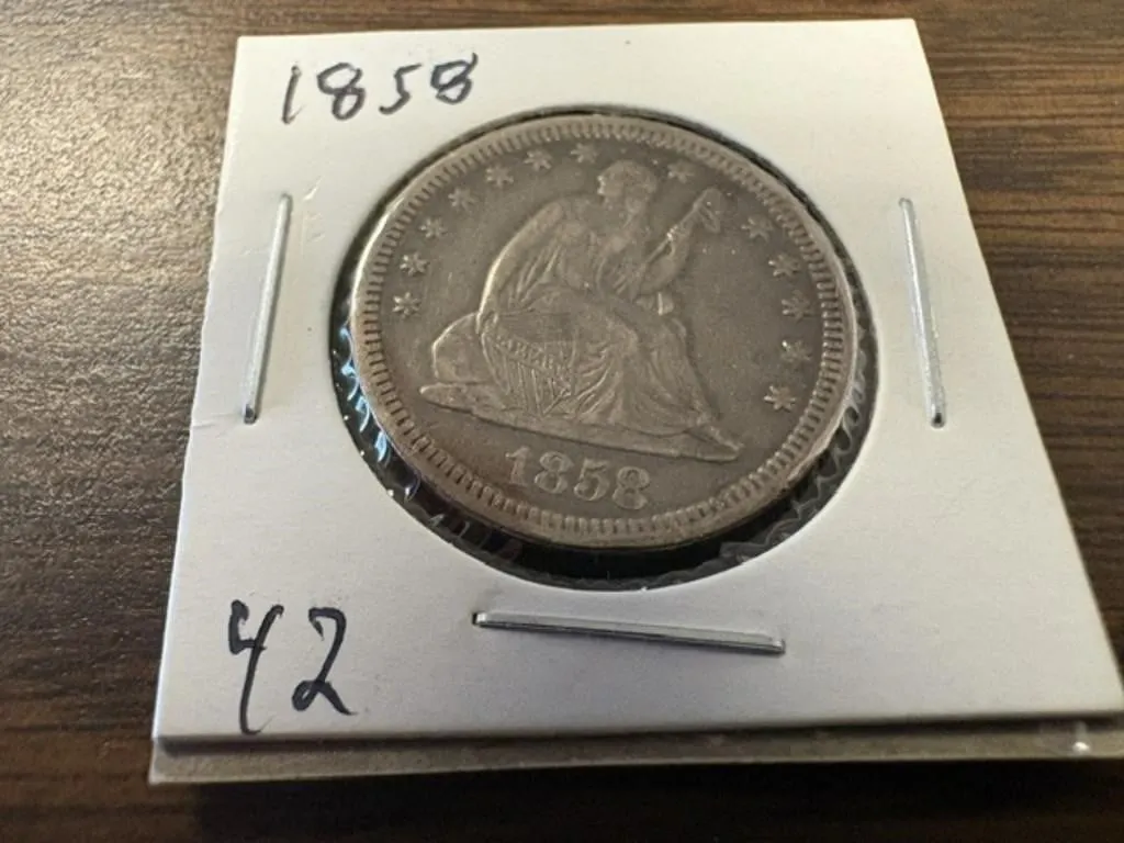 1858 SEATED LIBERTY QUARTER