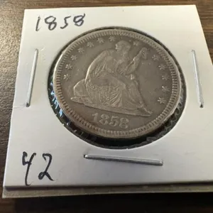 1858 SEATED LIBERTY QUARTER