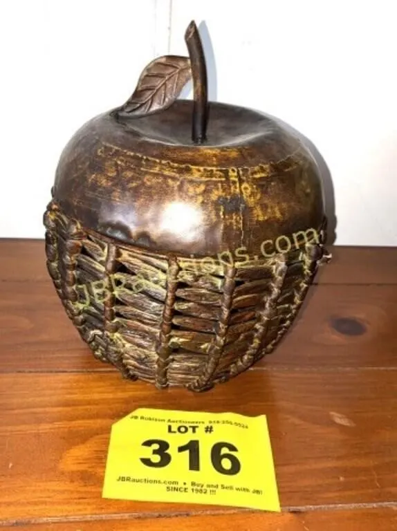 METAL COVERED APPLE BASKET