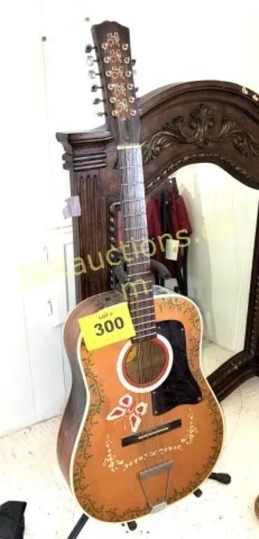 HAND PAINTED KENT GUITAR WITH STAND