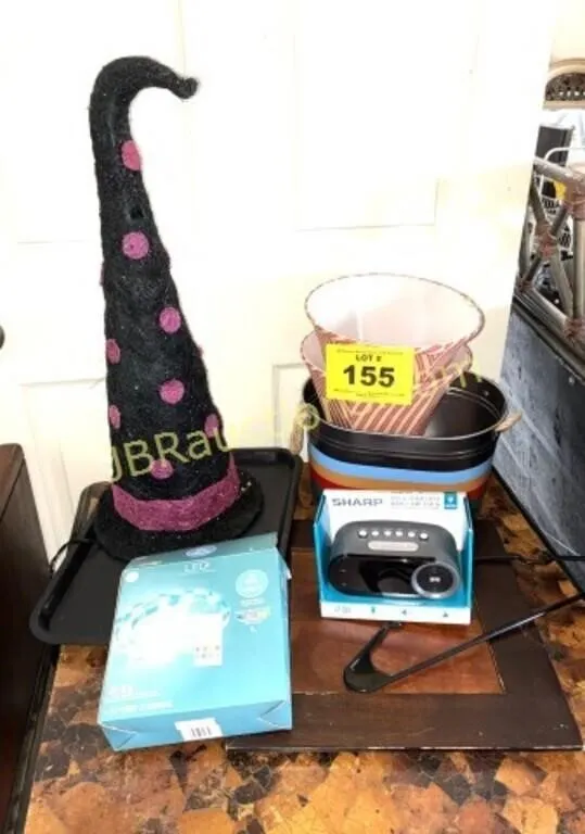 ALARM CLOCK, LED LIGHTS, WITICH HAT, ETC.