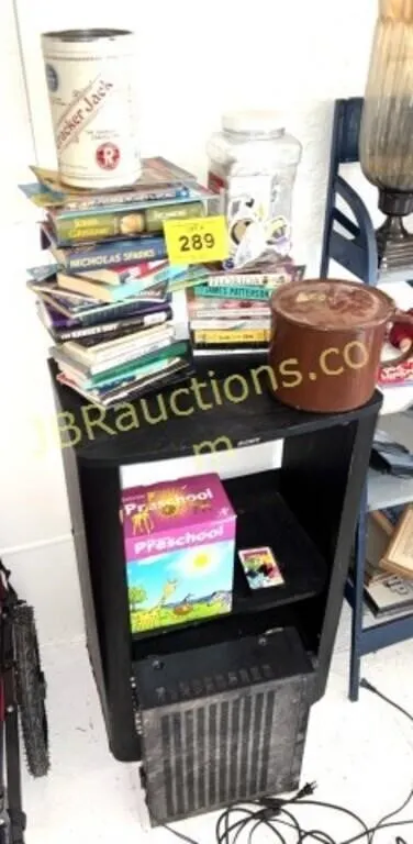 BOOKS, SHELF AND CONTENTS